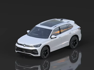 White Modern SUV With Panoramic Sunroof Black Wheels And Sleek Design 3d model