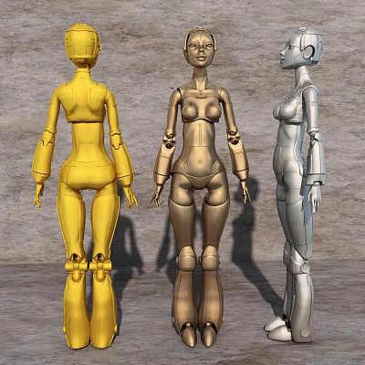 Modern toy threading female robot 3d model