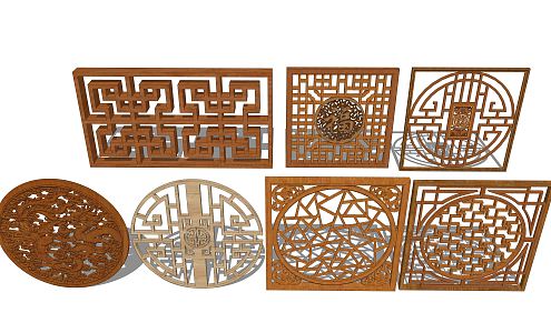 Chinese cut-out window 3d model