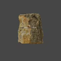 Natural Rock Specimen With Rough Surface And Measuring Scale 3d model