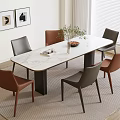 Dining table and chair combination hanging decoration 3d model