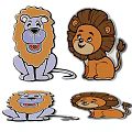 Cute Cartoon Lion Shaped Rugs With Various Poses And Colors