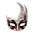 Ornate Silver Venetian Mask Featuring Golden Accents Red Black Details And Sparkle
