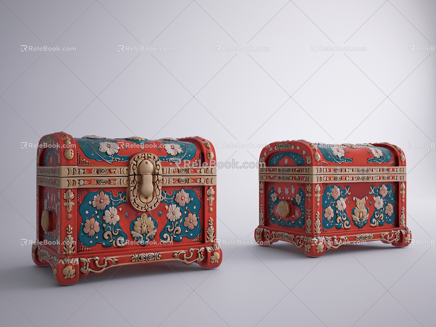 New Chinese Treasure Box Chinese Treasure Box Vintage Jewelry Box Chinese Storage Box Treasure Box 3d model