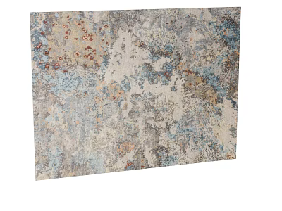 Modern Square Rug With Abstract Gray Blue Beige Pattern For Living Room Decor 3d model