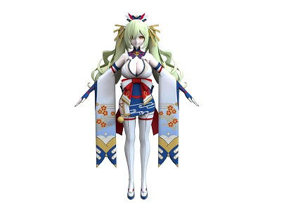 Two-dimensional beauty cartoon beautiful girl three-shading two-material cute girl kawaii girl cartoon character cartoon woman princess cartoon girl 3d model