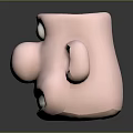 Adorable Pink Cartoon Face Mug Featuring Playful Eyes Nose And Smile