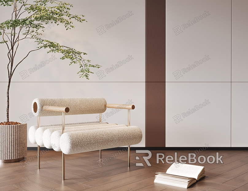 Modern Cream Style Casual Chair Fabric Casual Chair model