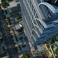 Aerial Planning Of Urban High Rise Buildings With Street Layout And Green Spaces