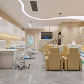 Hospital Outpatient Clinic Interior With Comfortable Chairs Lockers And Examination Stations