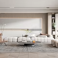 Modern Living Room Interior With Beige Sofa Coffee Table And Accent Chair