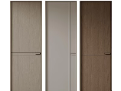 Modern Hinged Doors In Wooden Texture With Light Brown Gray And Dark Brown Tones 3d model