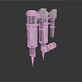 Industrial Mechanical Components Design With Multiple Cylindrical Parts And Metal Structures
