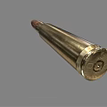 Detailed Close Up View of Military Weapon Bullet with Brass Casing and Copper Tip