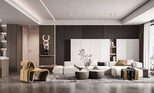 modern living room 3d model