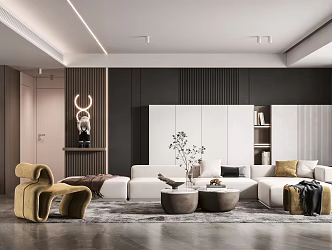 modern living room 3d model