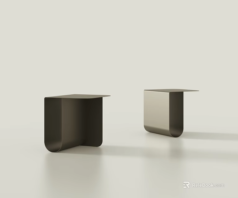 Modern Two Side Tables With Minimalist Design And Sleek Geometric Base 3d model
