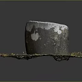 Traditional Earthenware Pot With Weathered White And Brown Surface On Mossy Mat