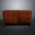 Classic Wooden Cabinet With Double Doors Wood Grain Knobs And Leg Design