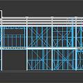 Two Story Building Steel Frame Structure With Blue And White Model Design
