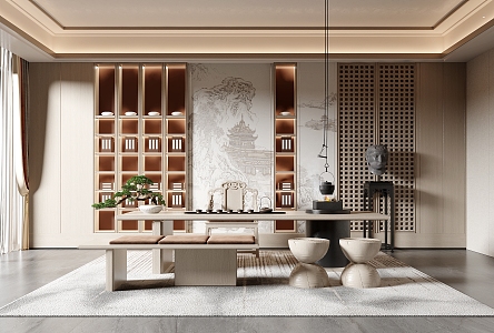 New Chinese Tea Room 3d model