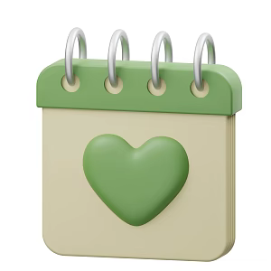 Modern love calendar desk calendar cartoon calendar 3d model