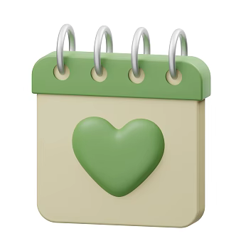 Modern love calendar desk calendar cartoon calendar 3d model