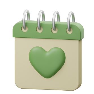 Modern love calendar desk calendar cartoon calendar 3d model