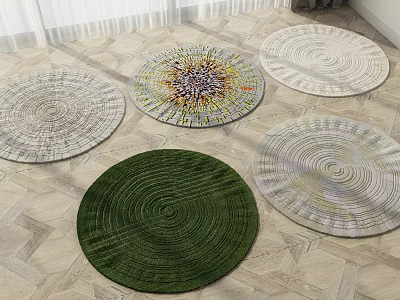Round Rugs with Various Colors Textured Patterns and Stylish Designs for Home Decor 3d model
