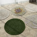 Round Rugs with Various Colors Textured Patterns and Stylish Designs for Home Decor