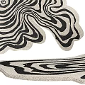 Artistic Shaped Area Rug With Black And White Abstract Patterns 3d model