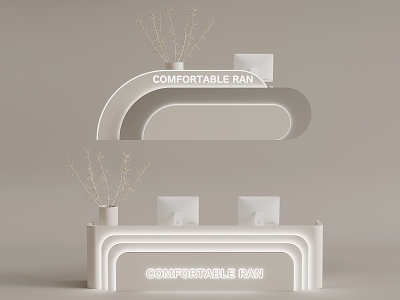 Modern Company Front Desk Bar model