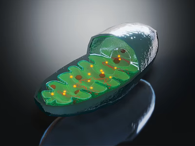 Innovative Medical Device Featuring Transparent Shell Green Internal Structure And Yellow Light Spots 3d model