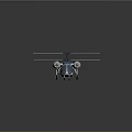 Modern Blue and White Helicopter with Dual Rotors Wheels and 3D Model Design