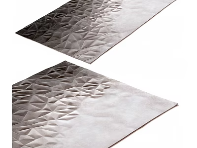Modern Square Rug With 3D Geometric Textured Design For Home Decor 3d model