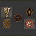 Variety of Decorative Shields With Different Colors Patterns and Design Details