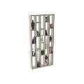 Modern Bookcase Design With Geometric Frame Books Decorative Vases And Art Ornaments