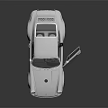 White Classic Sports Car With Open Doors And 3D Rendered Design On Dark Background