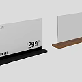 Product Price Display Stand With Wooden Base Transparent Holder And White Tag Barcode