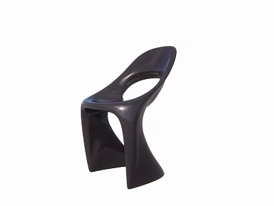 Modern Minimalist Single Chair With Curved Silhouette And Hollow Back Design For Home Decor 3d model