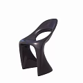 Modern Minimalist Single Chair With Curved Silhouette And Hollow Back Design For Home Decor