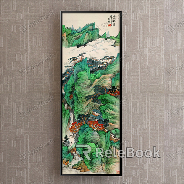 New Chinese Landscape Painting Green Landscape model