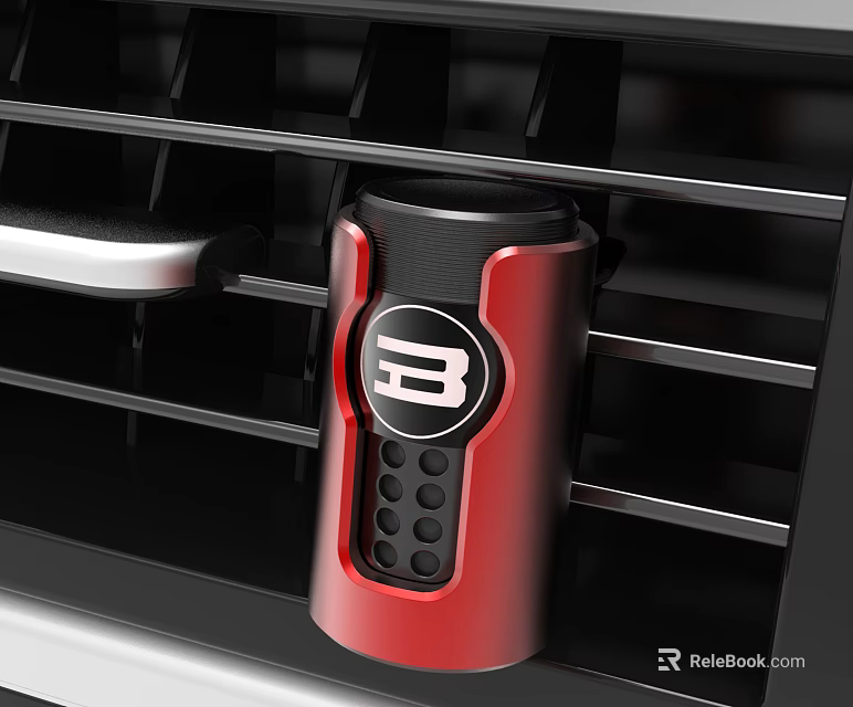 Red Car Perfume Diffuser With B Logo Stylish Cosmetic Fragrance Accessory 3d model 