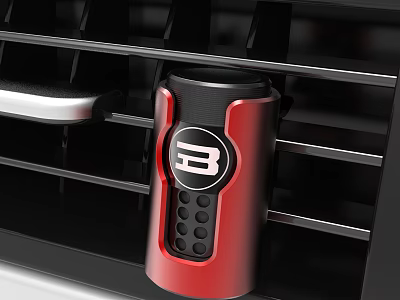Red Car Perfume Diffuser With B Logo Stylish Cosmetic Fragrance Accessory 3d model