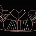 Metal Children's Seesaw With Two Seats And Classic Metal Frame Structure