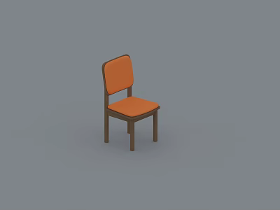 Modern Orange Leisure Chair With Soft Seat Backrest And Sturdy Wooden Legs 3d model