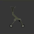 Airplane Landing Gear With Green Metal Structure And Multiple Wheels