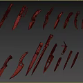 Weapons Collection Including Knives Swords Daggers and Bladed Tools with Different Designs