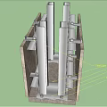 Structural Building Component With Outer Panel Insulation Layer And Support Structure 3d model