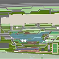 Innovative Garden Landscape Design With Green Areas Pathways And Water Features